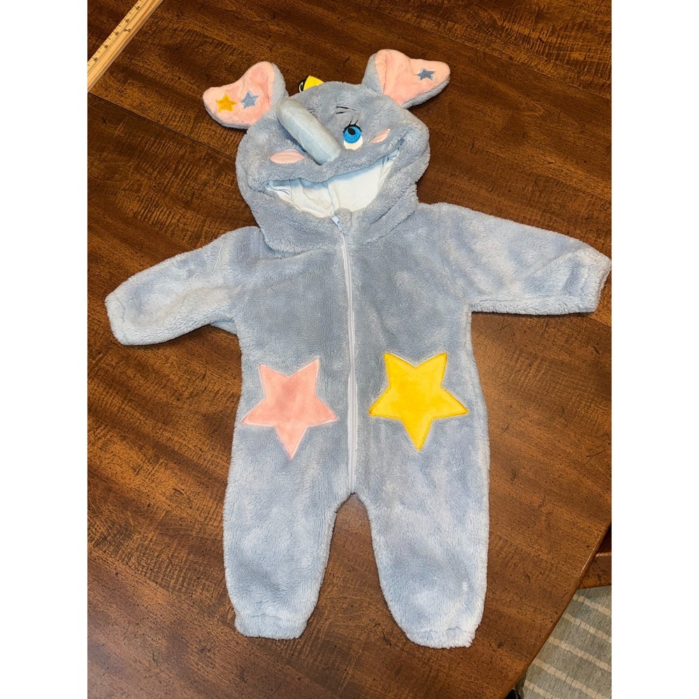 Kids Blue Elephant Plush Costume Toddler Size Hooded Jumpsuit Halloween